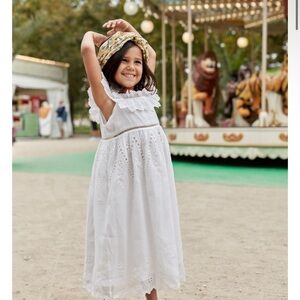 Elegant White Kids Casual Dress Louise Misha. Easter. Photos.